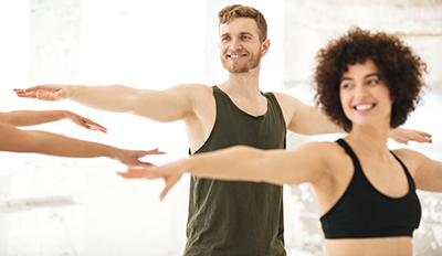 Man and woman performing some exercizes